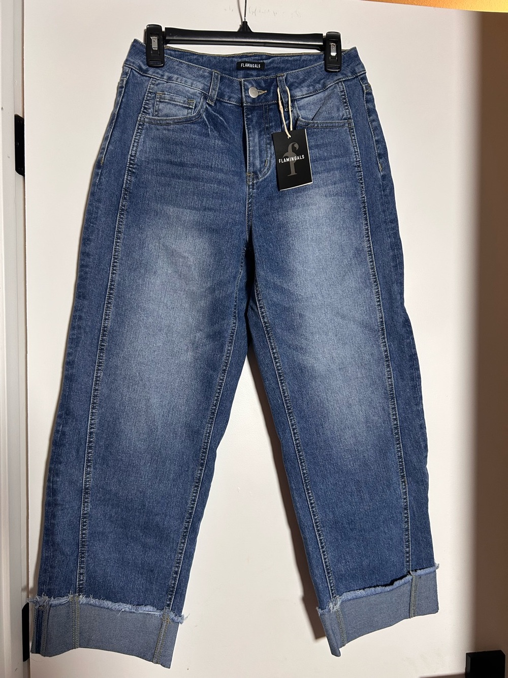 Flamingals Blue High-Rise Cuffed Women’s Jeans